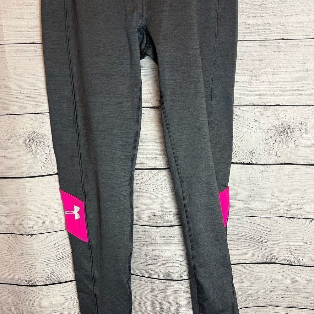 Nwt Under Armour Girls Coldgear Brushed Fleece Long Winter Gray Pants Size Large
